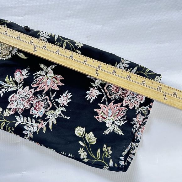 5/$25 Terra & Sky Sheer Button Down Long Sleeve Black Floral size 0X (14W) - Picture 7 of 8